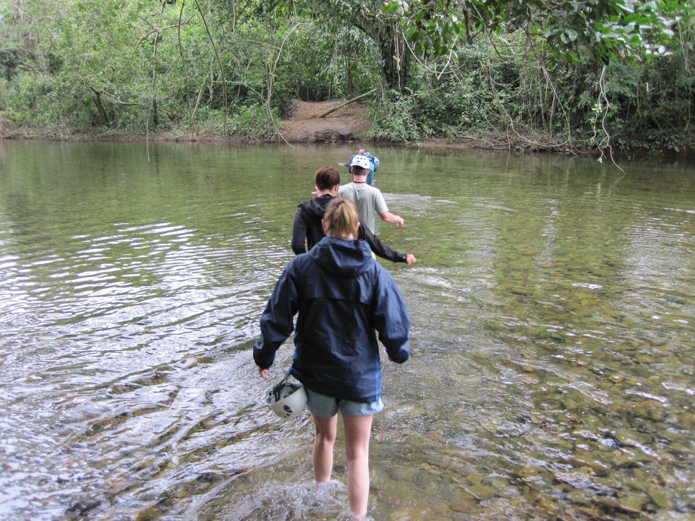 One of three river crossings on the way to the cave