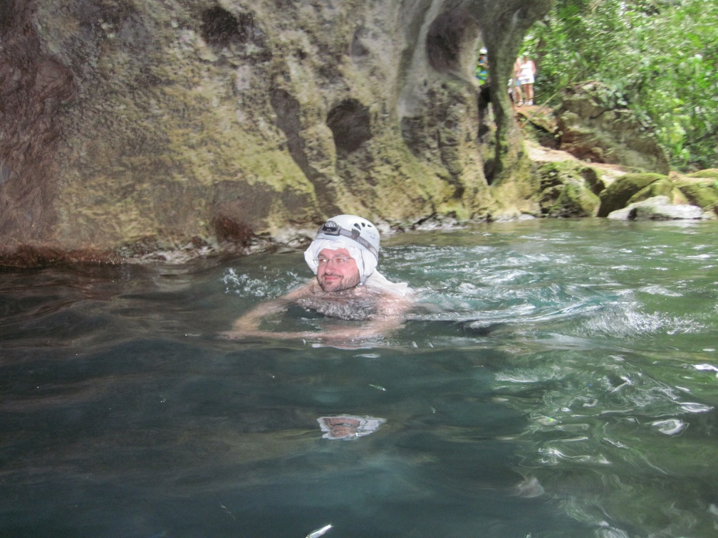 Ken swimming in