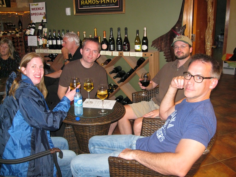 Betsy, Steve, Ken, Pat at a wine bar in San Pedro