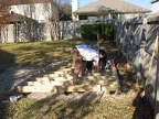 Dave (front) and Ken securing the floor frame to the skids