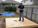 Using deck screws where the corners of the sheeting meet