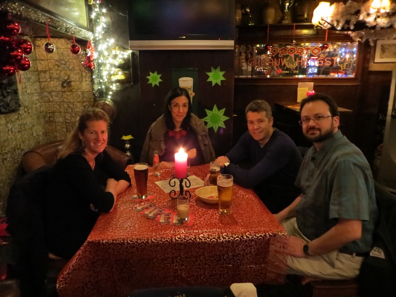 Amsterdam - a drink at a pub - Sharon, Ana, Ralf, and Ken