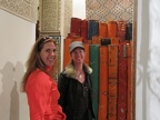 Fez - Betsy and Sharon browsing the fine Berber carpets