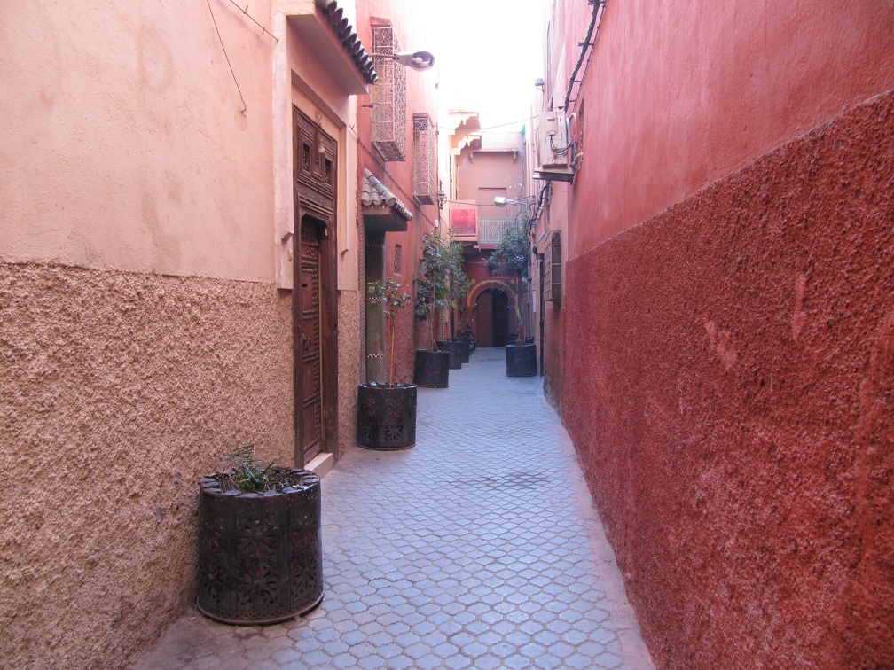 Marrakech - street in the medina near Saadi Tombs