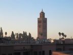 Marrakech - Koutoubia Mosque - From a rooftop bar towards Jemaa el F'na Square