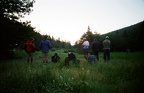 Taking the Wilderness Pledge at a 5 AM Sunrise. Pueblano camp. Shortly after scaring a black bear away from Pueblo Cabin.